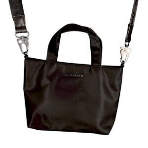 Daily Paper Black Nylon Top Handle Satchel Bag Purse with Long Logo Strap